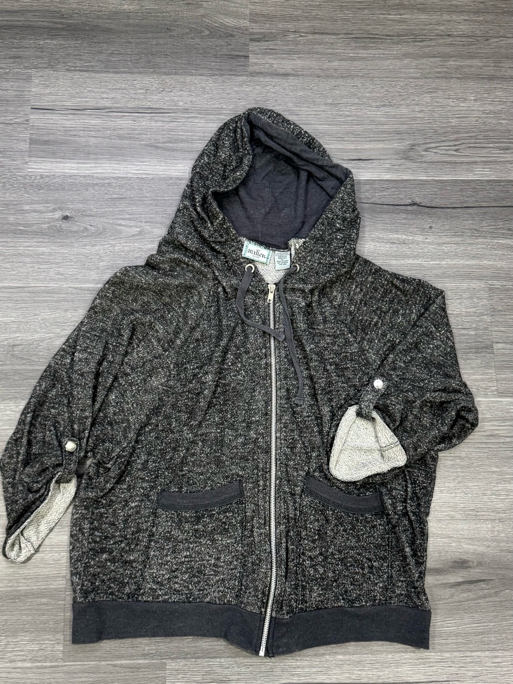 Miken Charcoal Gray Hooded Zip Jacket